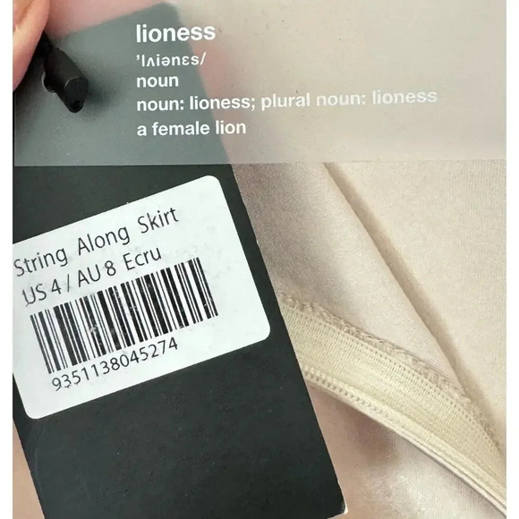 NWT Lioness String Along Skirt Ecru Satin Adjustable Ruched Sides Mini to Long 4 - Picture 10 of 14